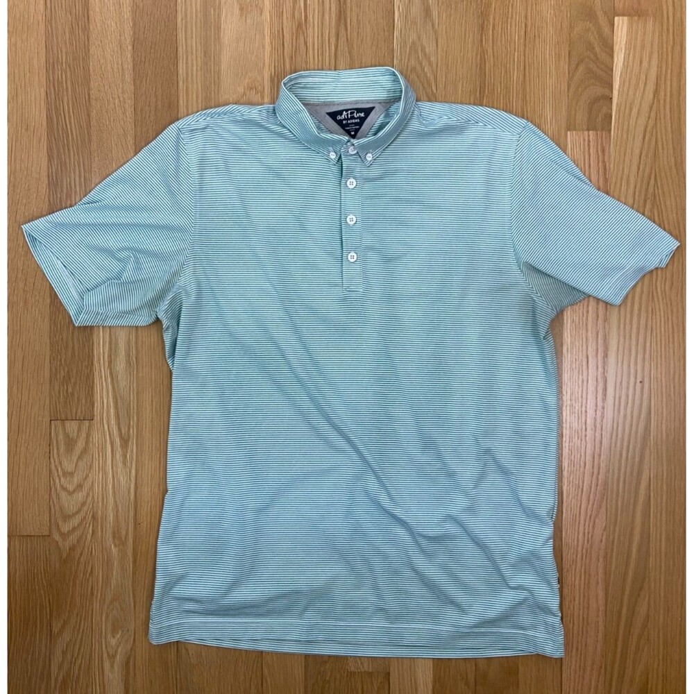 Adidas adiPure Polo Shirt Golf Short Sleeve Men Size Medium Green White *Stains*